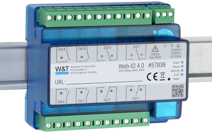 (image for) W&T 57838 Web-IO 4.0 230V Relay 4xNO, 4xCO